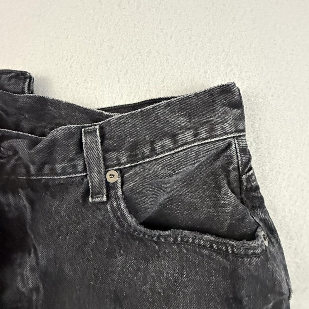 AGOLDE Shorts Women's 26‎ Black Criss Cross Button Fly Hitchhike Denim Organic - Picture 14 of 16